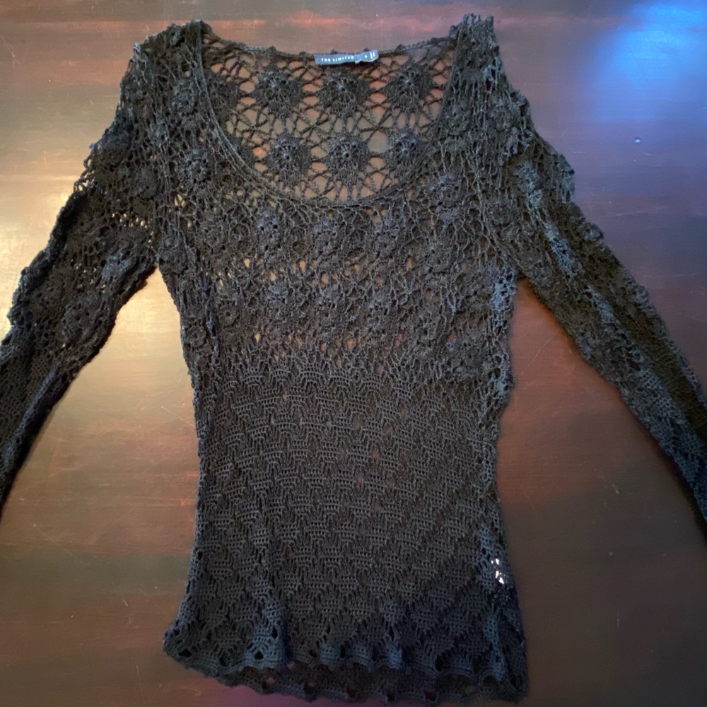 The Limited Women’s Black Lace Knit Top, size medium
